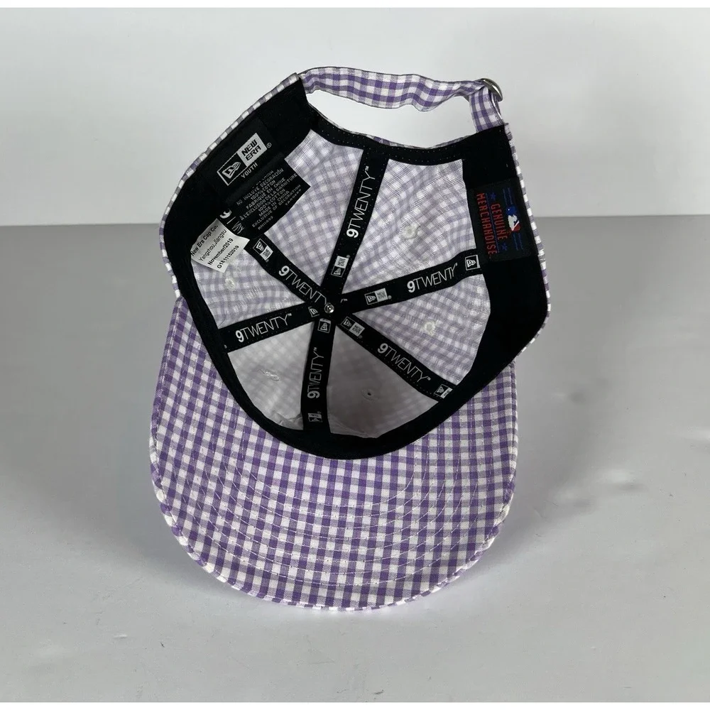 New Era‎ Youth Miami Marlins Purple White Checked 9Twenty Adjustable Hat Girls